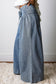Sky Blue Stripe Drawstring Waist Casual Wide Leg Jeans