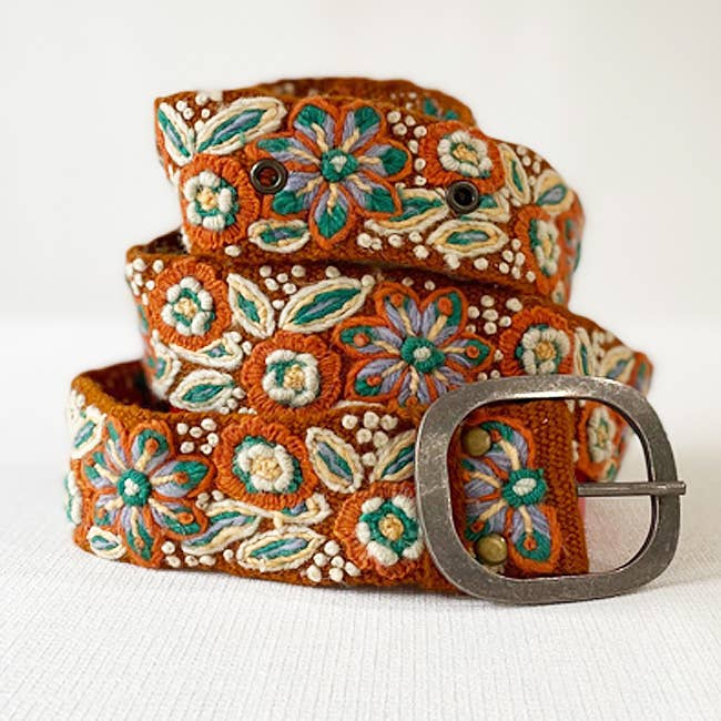 Desert Bloom Embroidered Belt