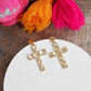 Cross Hammered Distressed Drop Earrings