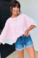Stripe Oversize Dolman Sleeve T Shirt