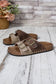 Coffee Two-tone Retro Buckle Straps Slippers