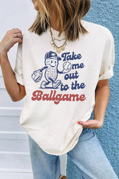 White Take me out to the Ballgame Tee