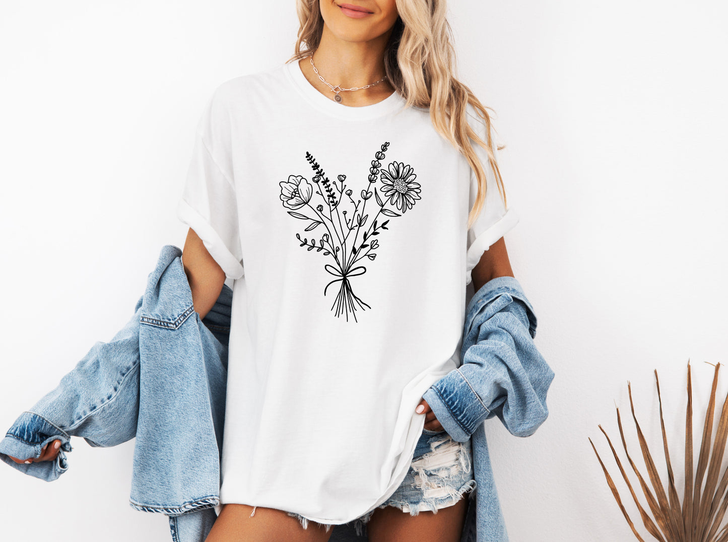 Botanical Bouquet Wildflowers Comfort Colors T Shirt