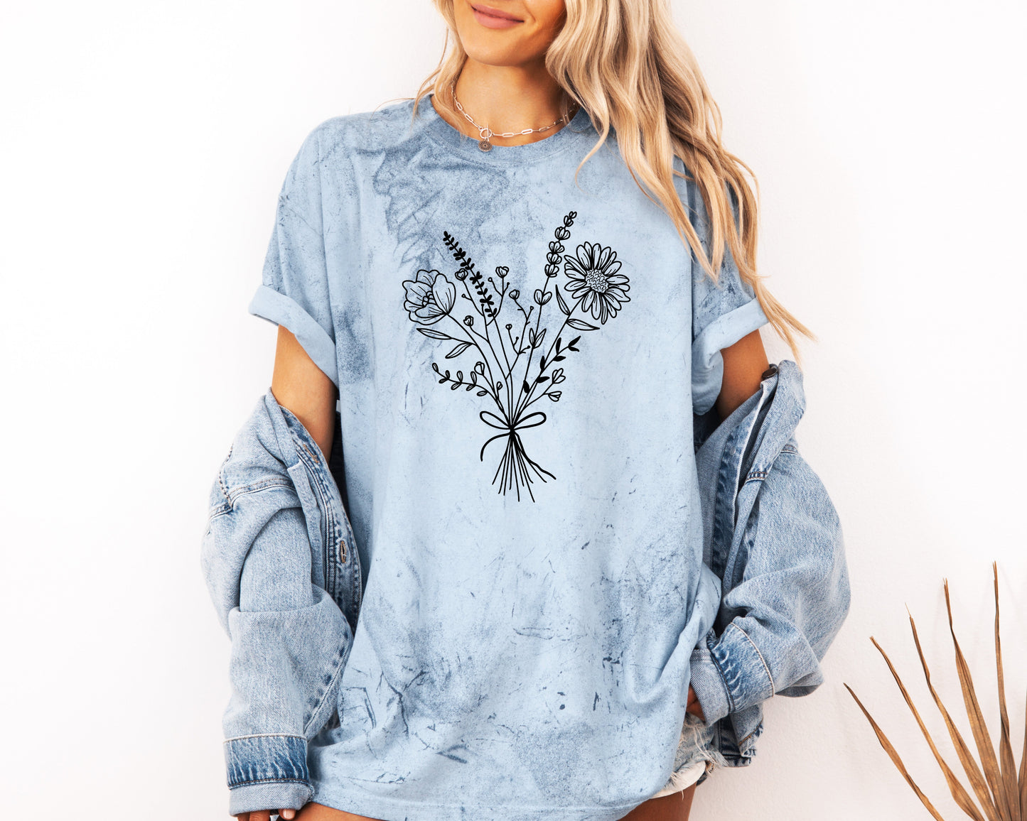 Botanical Bouquet Wildflowers Comfort Colors T Shirt