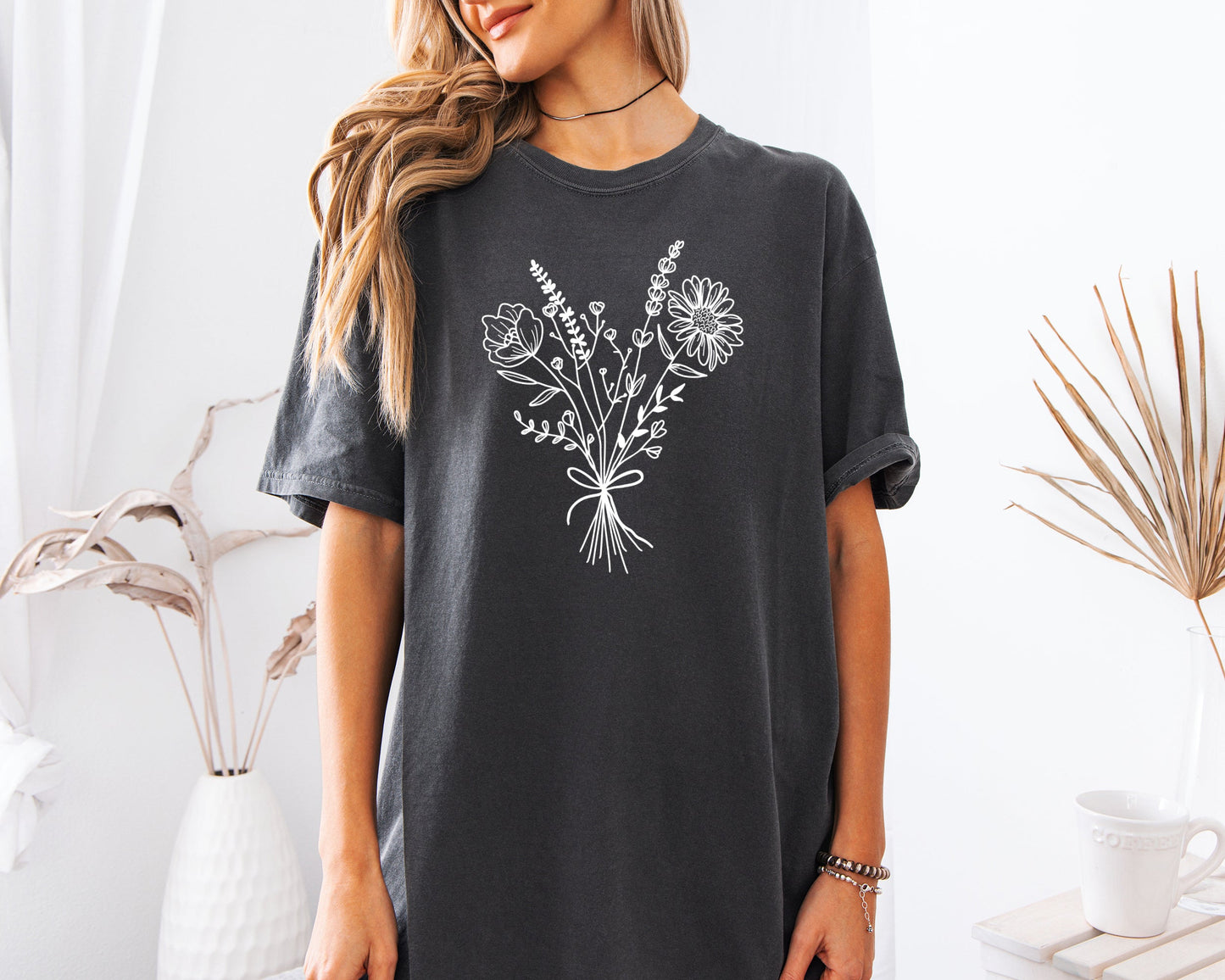 Botanical Bouquet Wildflowers Comfort Colors T Shirt