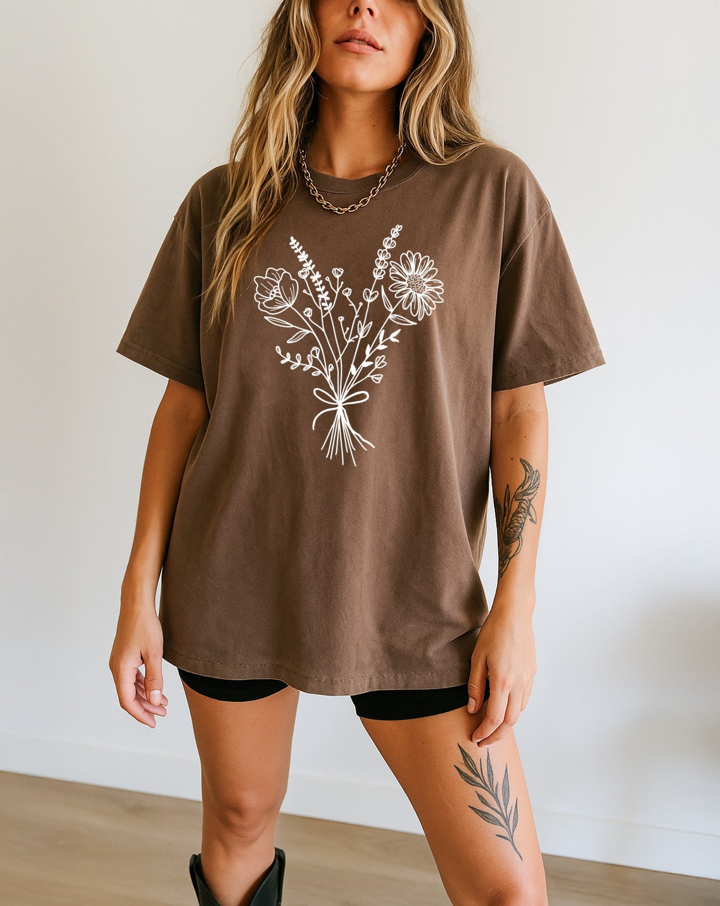 Botanical Bouquet Wildflowers Comfort Colors T Shirt
