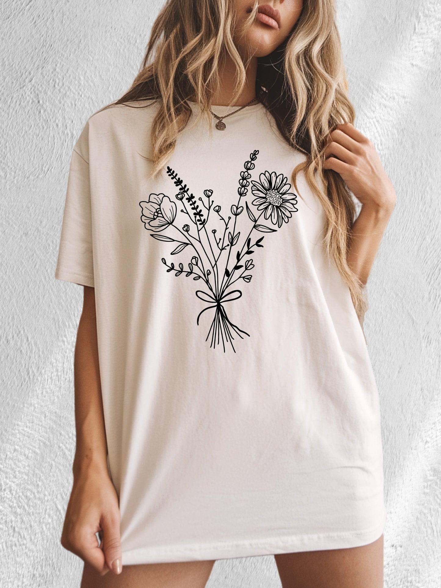 Botanical Bouquet Wildflowers Comfort Colors T Shirt