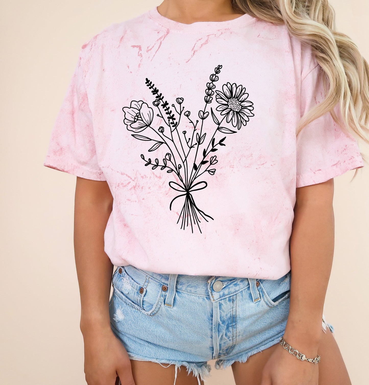 Botanical Bouquet Wildflowers Comfort Colors T Shirt