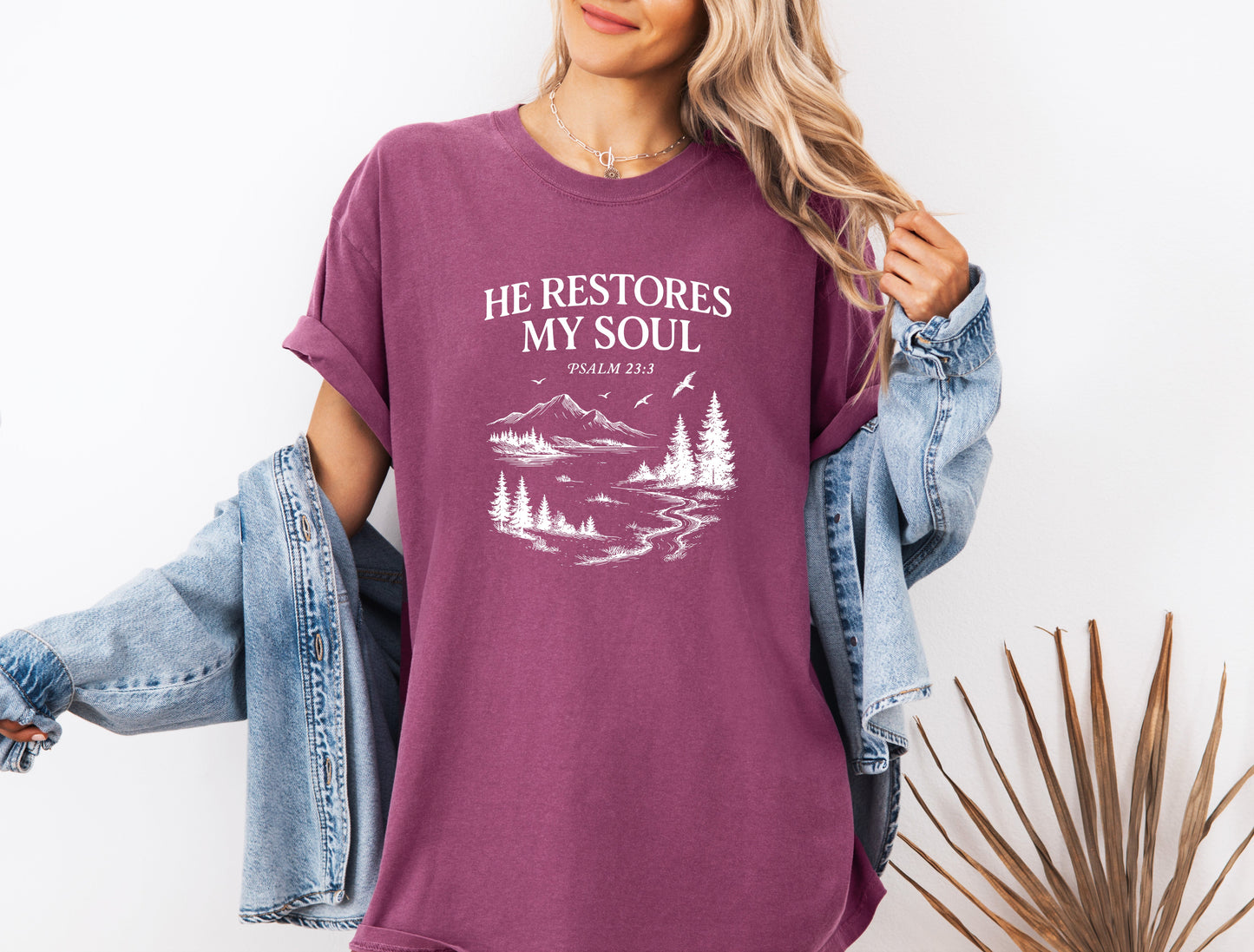 He restores my Soul Comfort Color T Shirt
