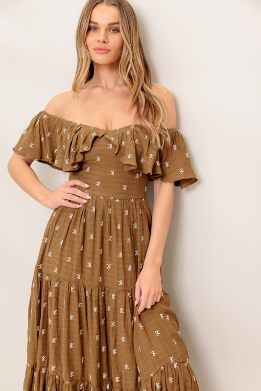 BELLE AMOUR Woven Midi Dress
