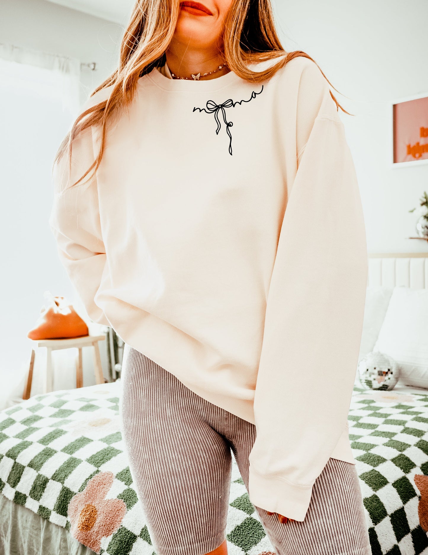 Mama Ribbon Comfort Colors Sweatshirt