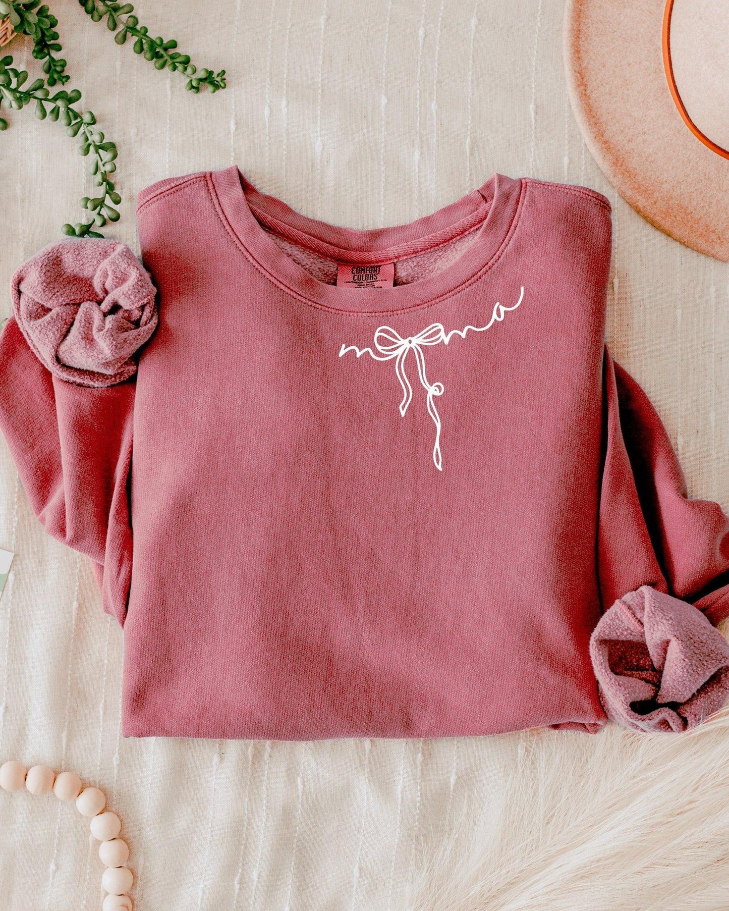 Mama Ribbon Comfort Colors Sweatshirt