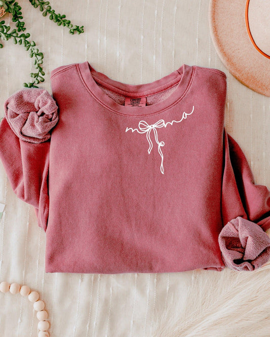 Mama Ribbon Comfort Colors Sweatshirt