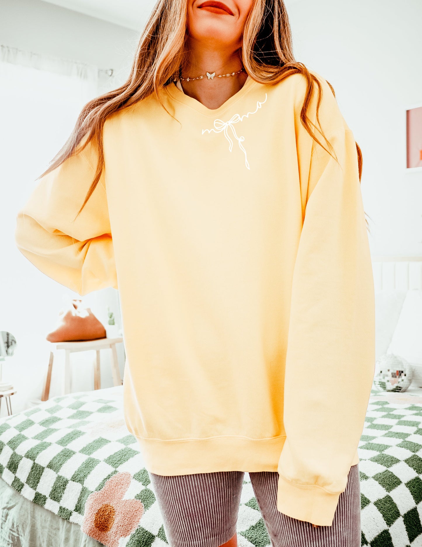 Mama Ribbon Comfort Colors Sweatshirt