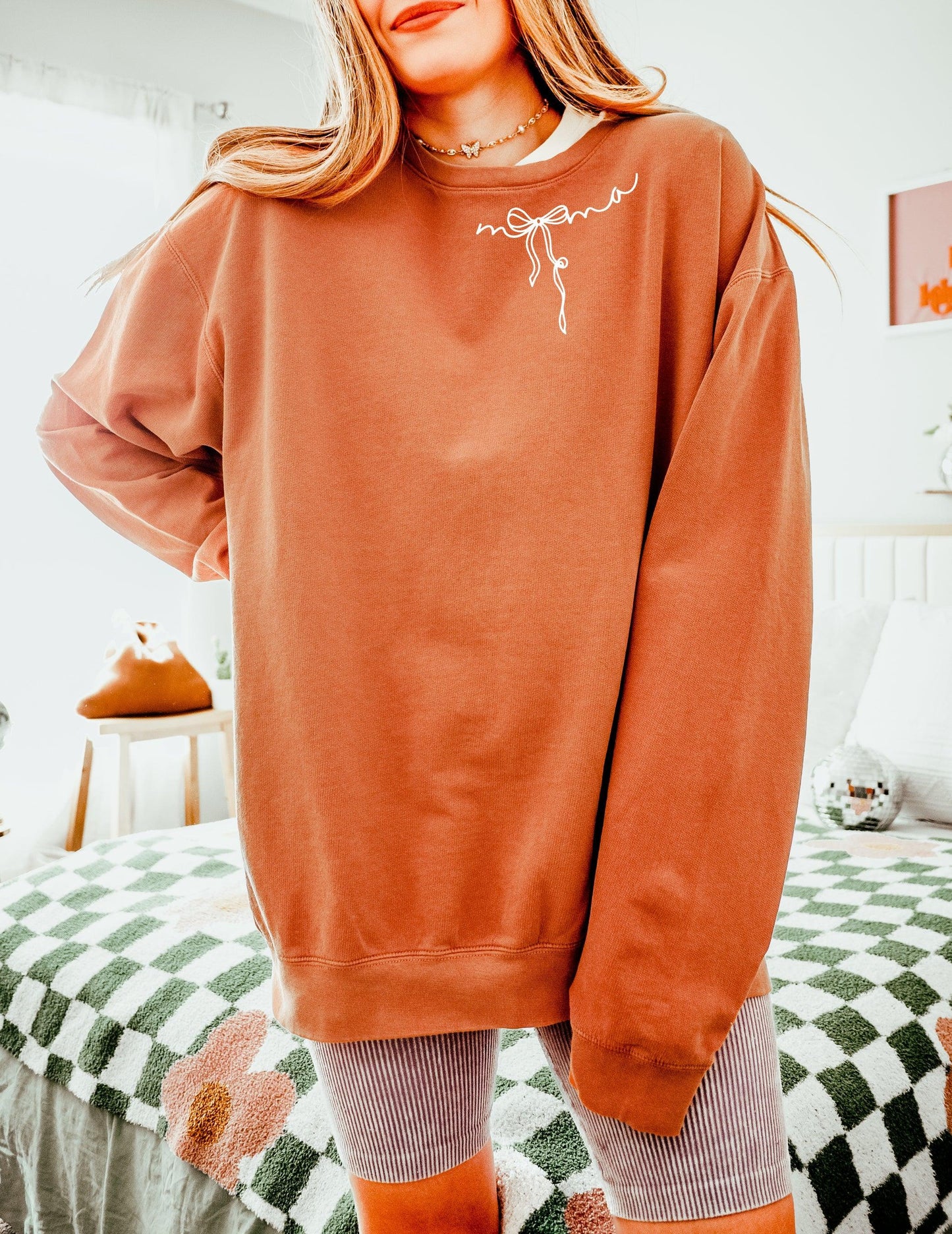 Mama Ribbon Comfort Colors Sweatshirt