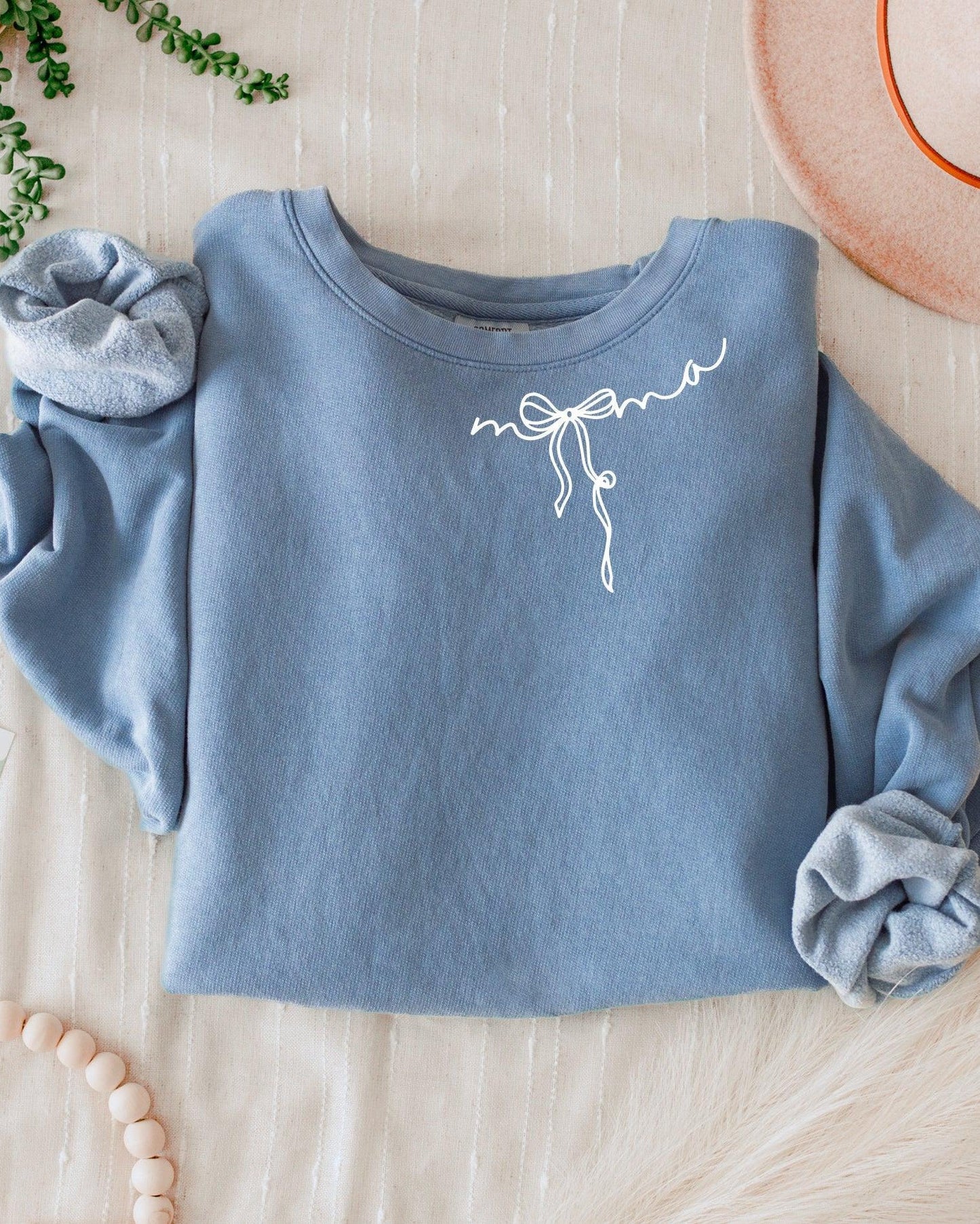 Mama Ribbon Comfort Colors Sweatshirt