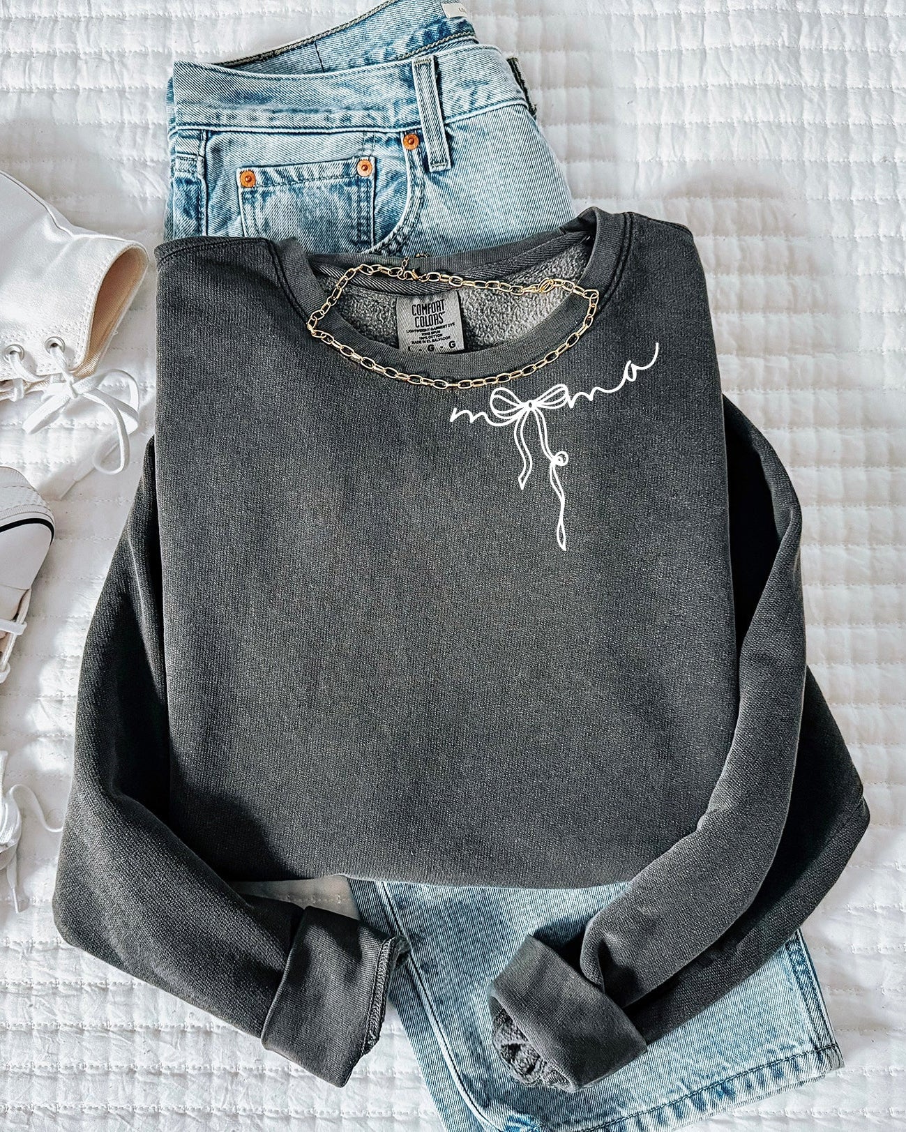 Mama Ribbon Comfort Colors Sweatshirt