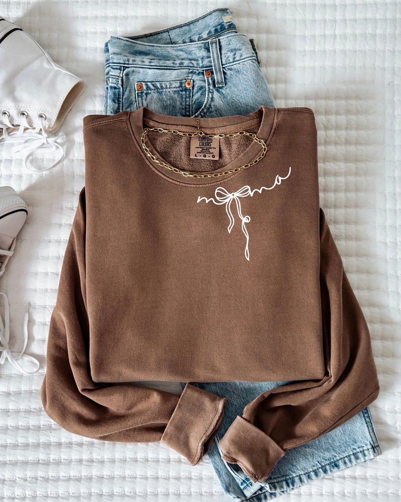 Mama Ribbon Comfort Colors Sweatshirt