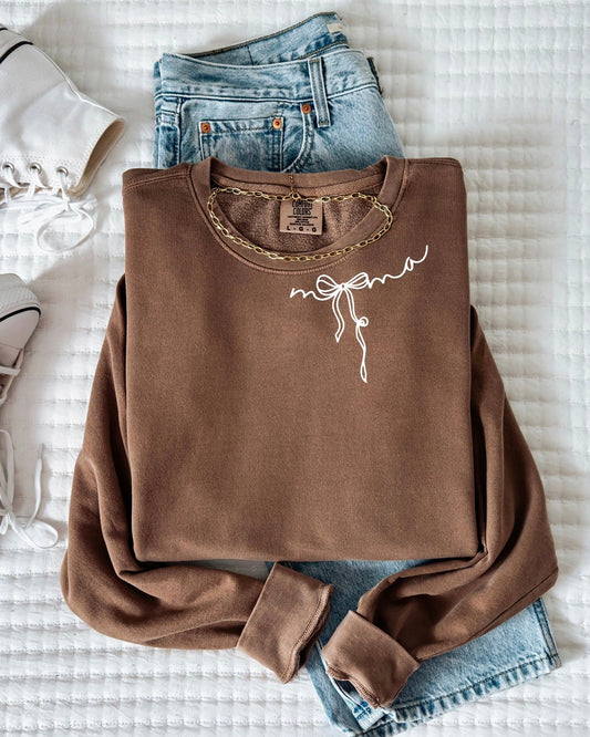 Mama Ribbon Comfort Colors Sweatshirt