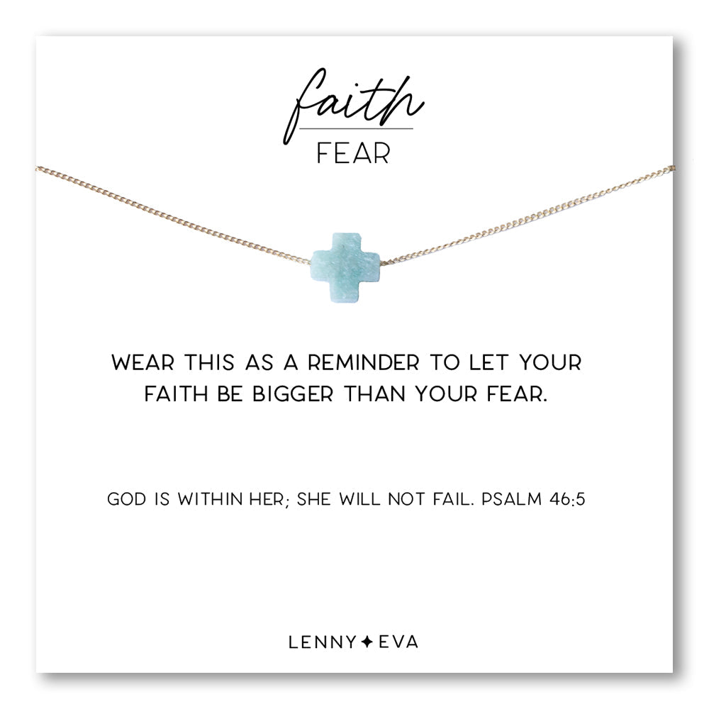 Faith Over Fear Cross Necklace