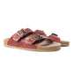 MYRA Falling Feather Red Tooled Leather Sandals