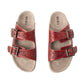 MYRA Falling Feather Red Tooled Leather Sandals