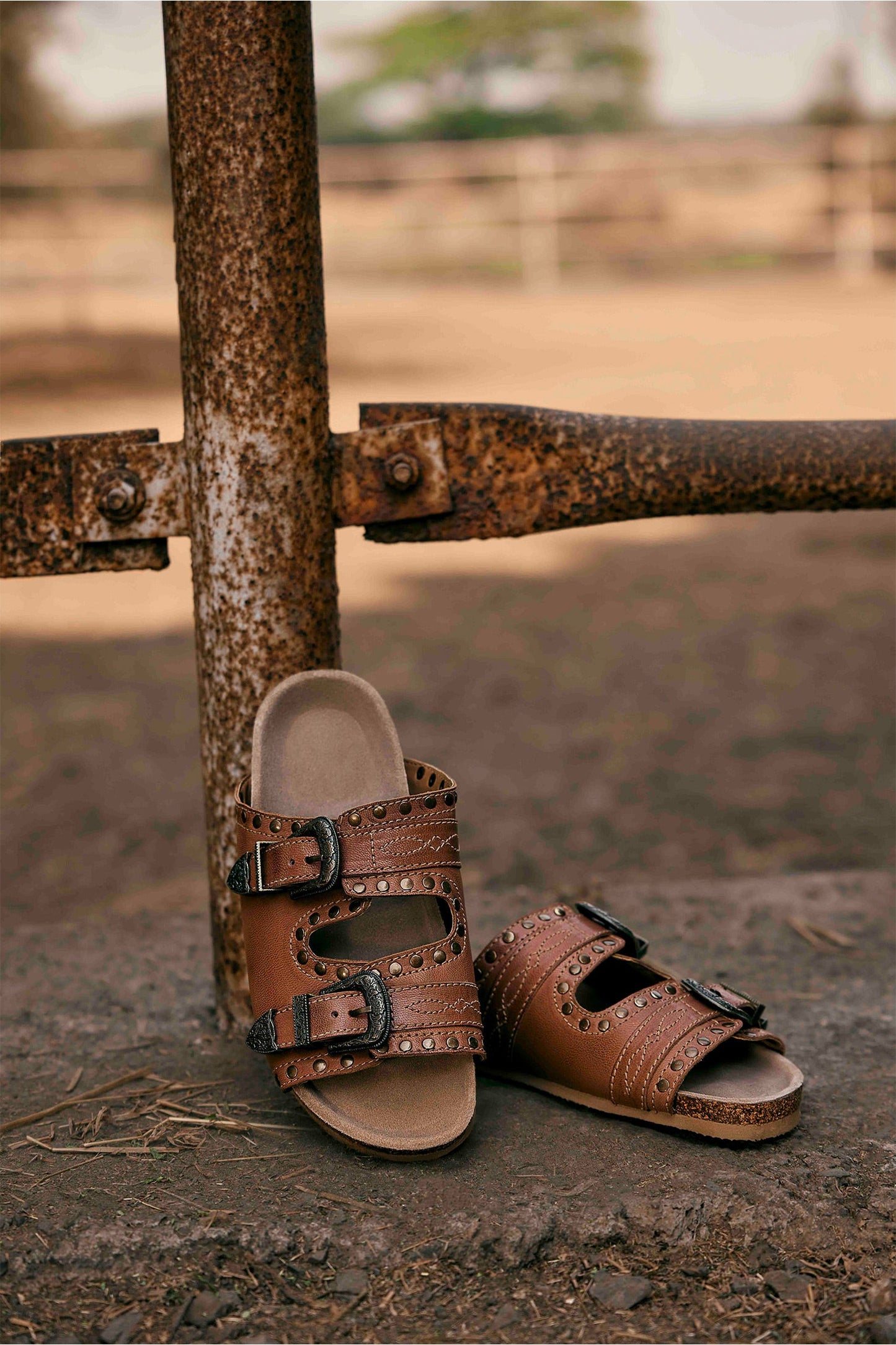 MYRA Great Sonora Sunset Studded Leather Sandals