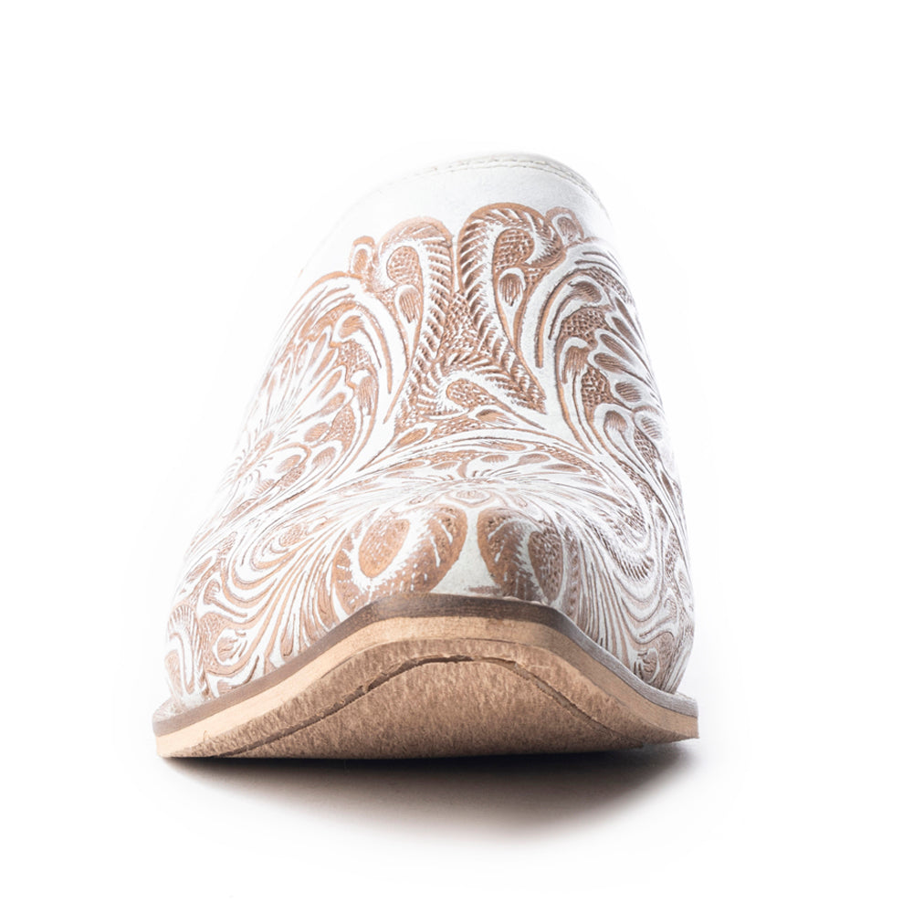 MYRA Valeria White Leather Mules