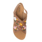 MYRA Lilytrail Embroidered Leather Sandals in Tan