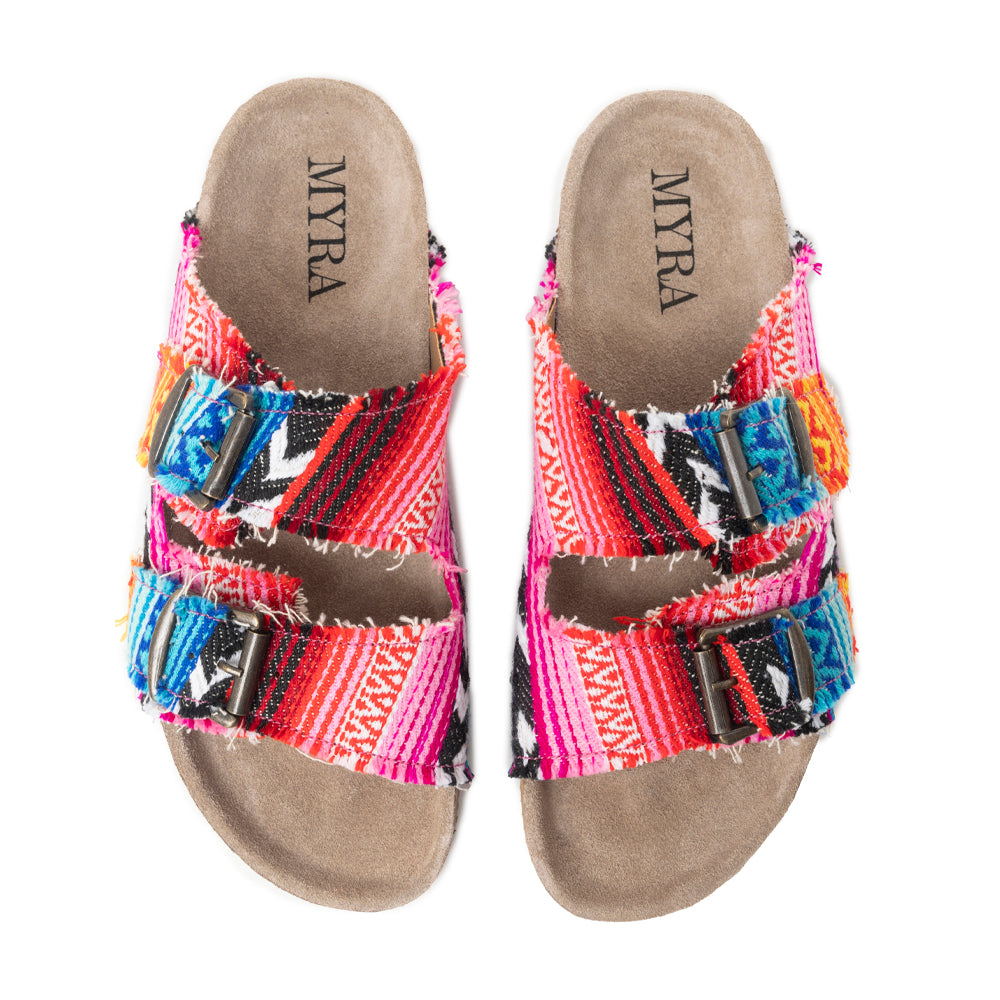 MYRA Ridge Denim Sandals in Multicolor