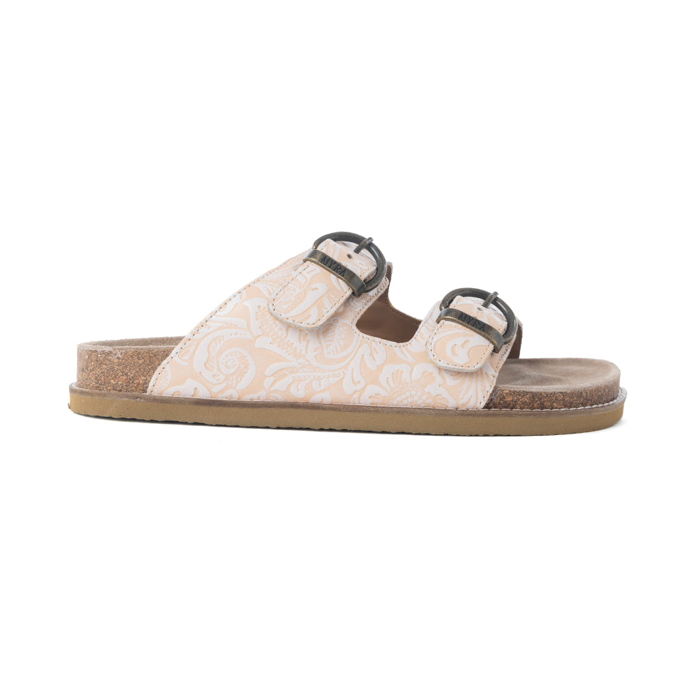 MYRA Desert Lily Embossed Leather Sandals