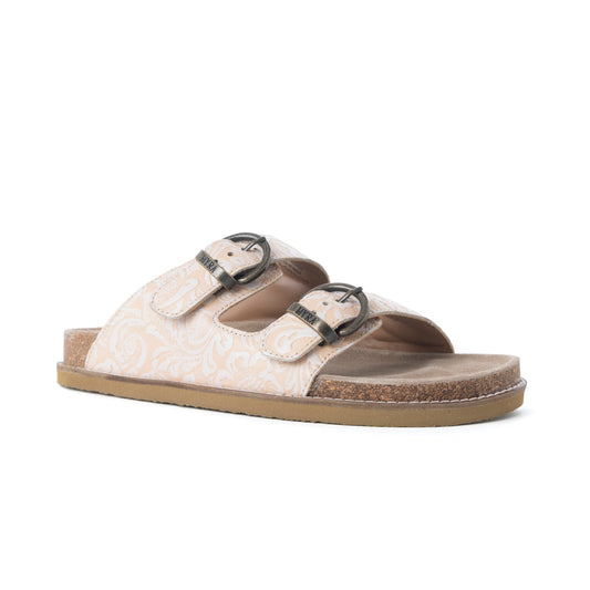 MYRA Desert Lily Embossed Leather Sandals