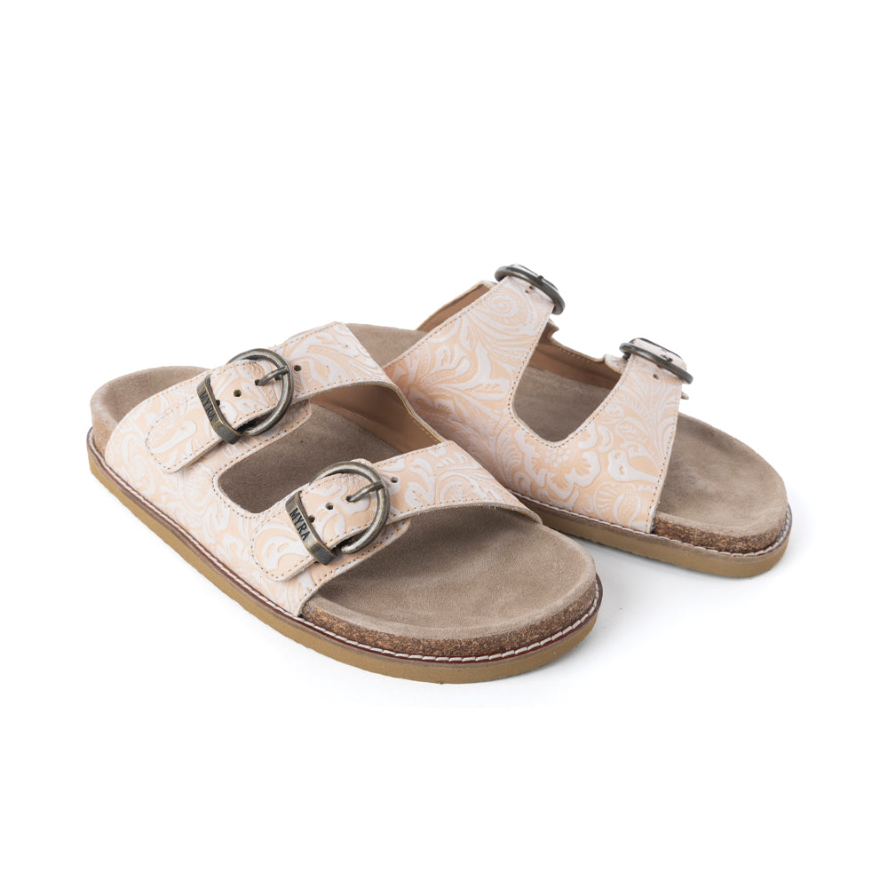 MYRA Desert Lily Embossed Leather Sandals