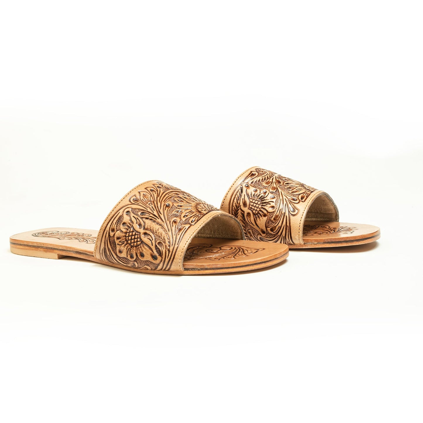 Myra Cactus Lace Handtooled Leather Sandals