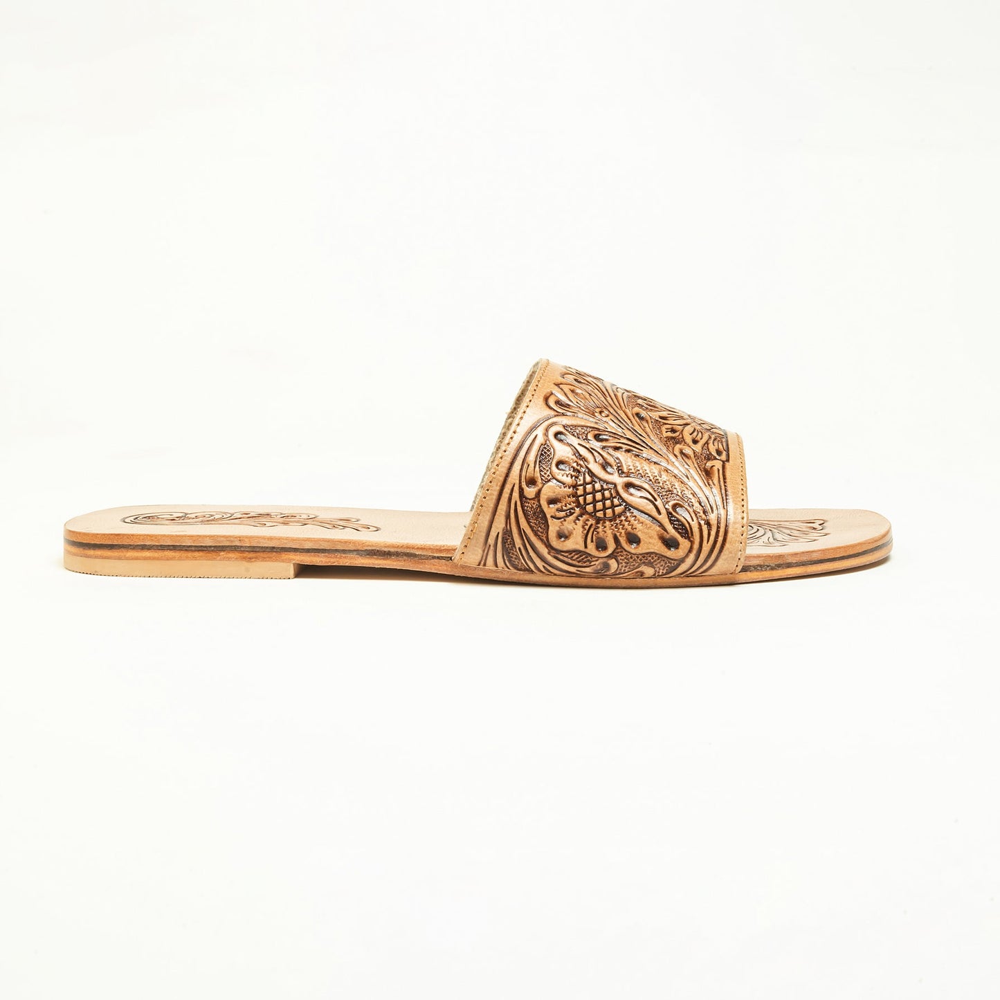 Myra Cactus Lace Handtooled Leather Sandals