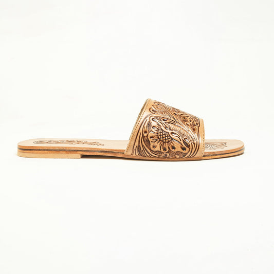 Myra Cactus Lace Handtooled Leather Sandals