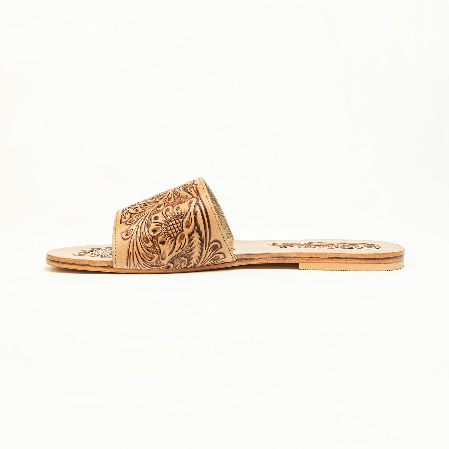 Myra Cactus Lace Handtooled Leather Sandals