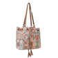 MYRA Southern Bloom Cotton & Leather Bucket Bag