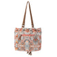 MYRA Southern Bloom Cotton & Leather Bucket Bag