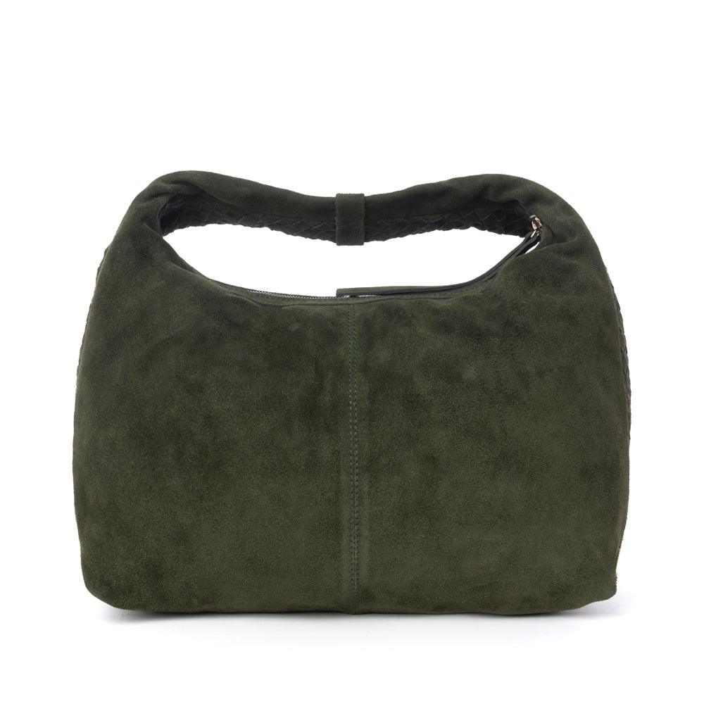 MYRA Saddle Weave Genuine Suede Leather Bag