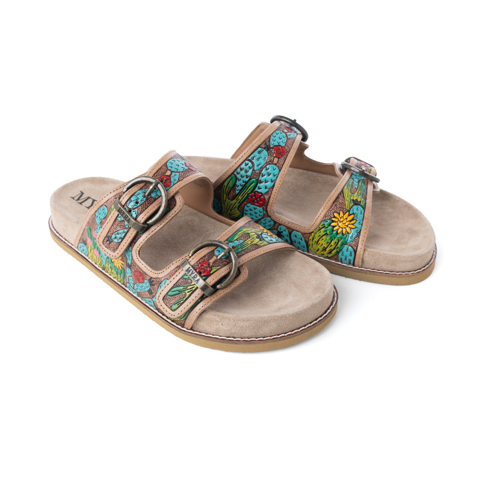 MYRA Rio Verde Handtooled Leather Sandals