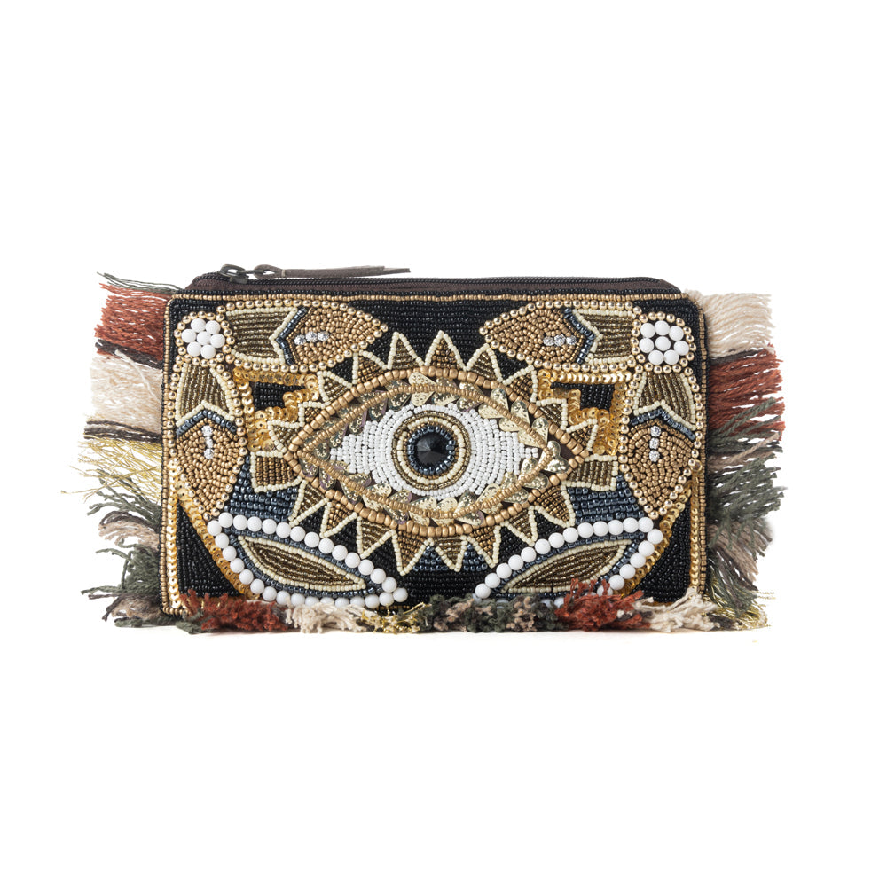 Myra Eye of the Storm Beaded Pouch