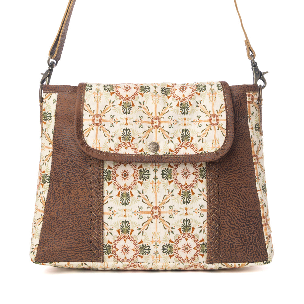 MYRA Oakline Cotton & Leather Shoulder Bag