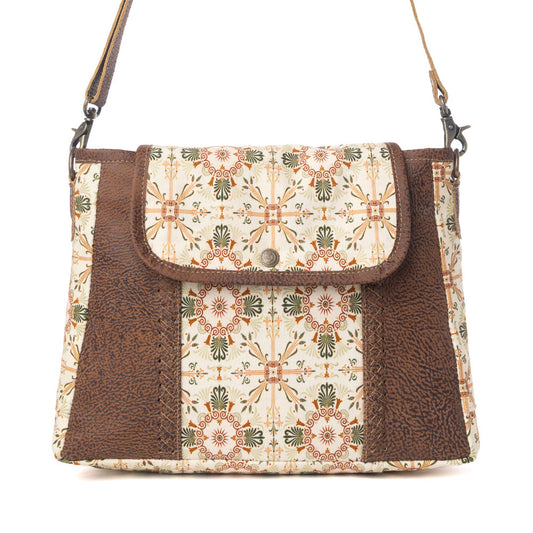 MYRA Oakline Cotton & Leather Shoulder Bag