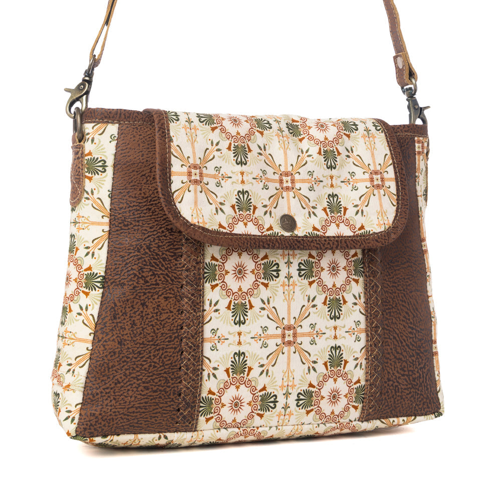 MYRA Oakline Cotton & Leather Shoulder Bag