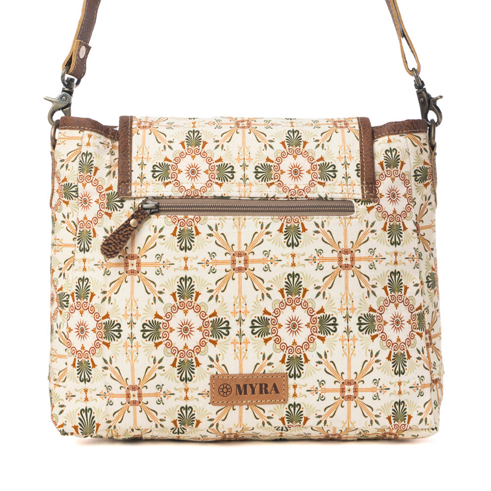 MYRA Oakline Cotton & Leather Shoulder Bag