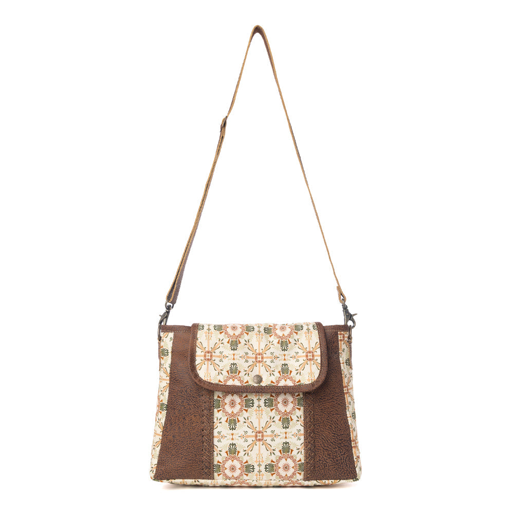 MYRA Oakline Cotton & Leather Shoulder Bag