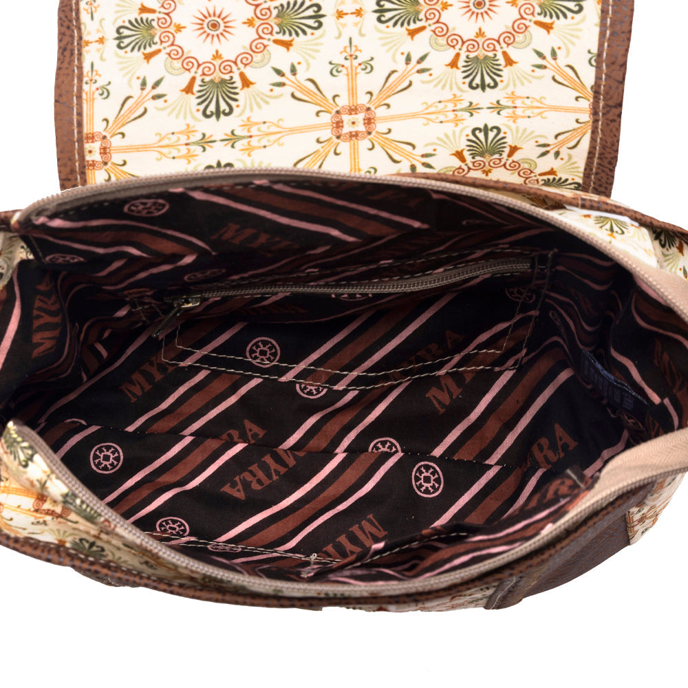 MYRA Oakline Cotton & Leather Shoulder Bag