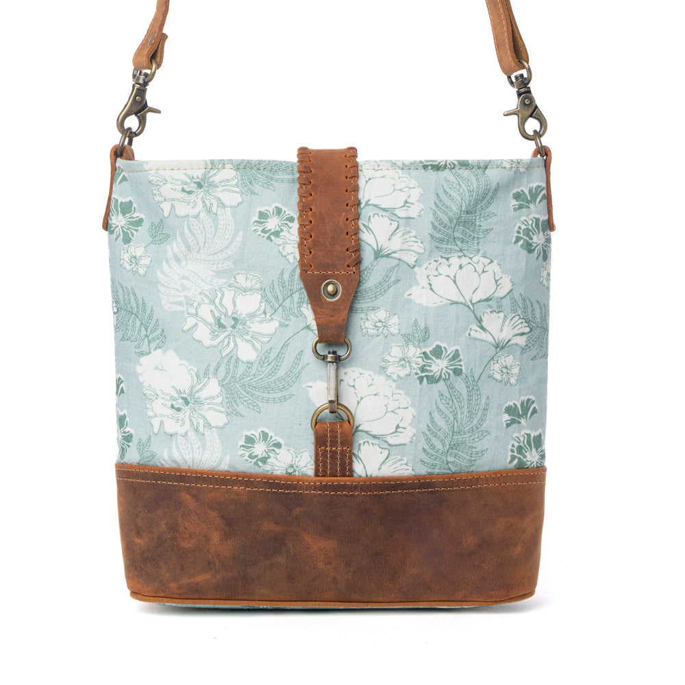 MYRA Sagefield Cotton & Leather Shoulder Bag