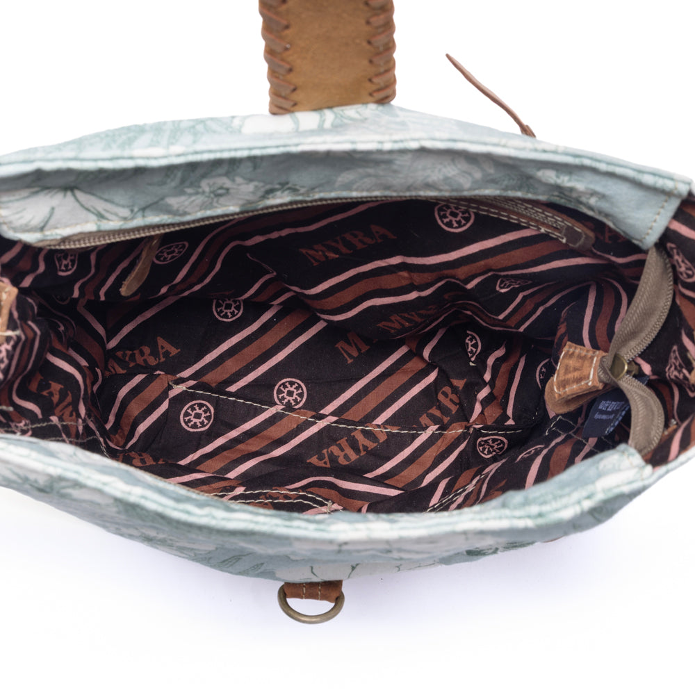MYRA Sagefield Cotton & Leather Shoulder Bag